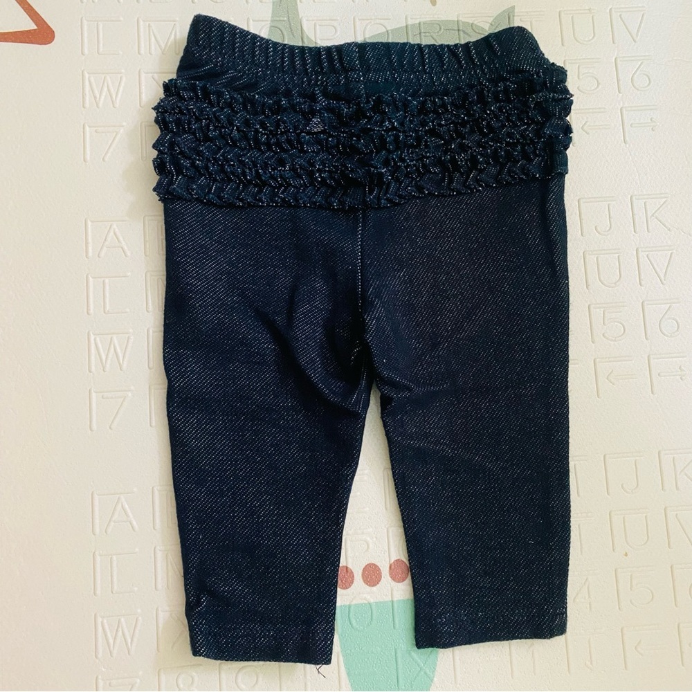 Jumping Beans Baby Girl Ruffle Pullon Jeans like Pants 3mo GUC